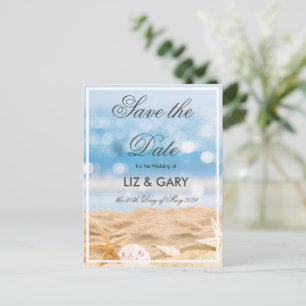 Beach Foto Zielort - Save the Date Postkarte