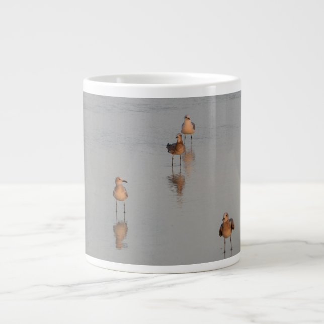 Beach Fotografie Bird Wildlife Ocean Waves Jumbo-Tasse (Vorderseite)