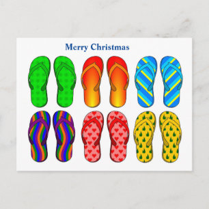 Beach Frohe Weihnachten Flip Flops Postkarte