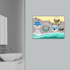 Beach Fun 5 Foto Collage Poster