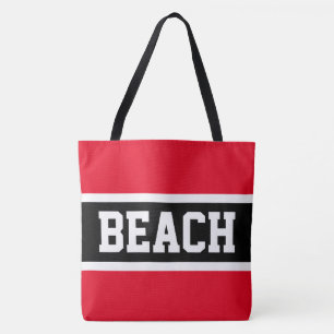 BEACH Fun Athletic Bright Red Schwarz-weiß Stripes