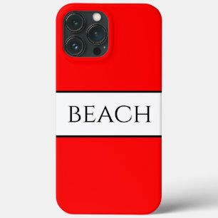 BEACH Fun Bold Bright Red White Summer Stripes Case-Mate iPhone Hülle