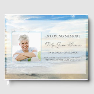 Beach Funeral Guest Book   In Love Memory Gästebuch