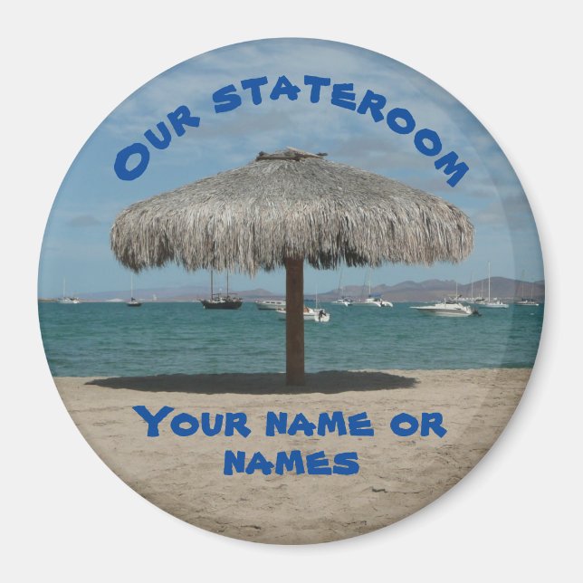 Beach Funny Cruise Ship Stateroom Door Marker Magnet (Vorne)