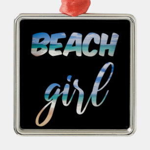 Beach Girl Ornament Aus Metall