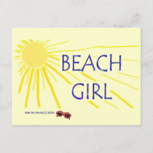 Beach Girl - Sun - Postcard Postkarte