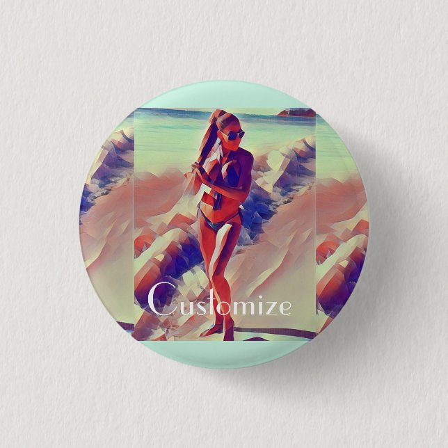 Beach Girl Thunder_Cove Button (Vorderseite)