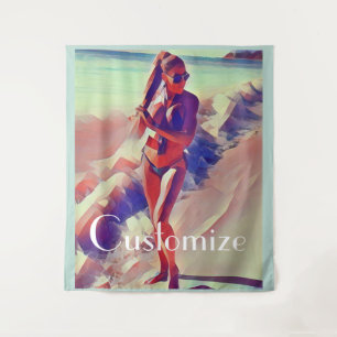 Beach Girl Thunder_Cove Wandteppich