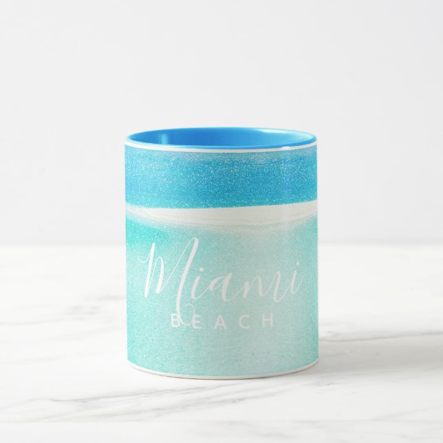 Beach Glitzer Sparkling Sand Ocean Miami Tasse (Zentrum)