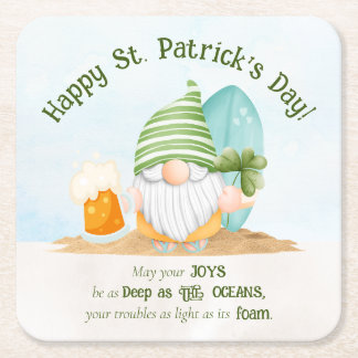 Beach Gnome St Patrick's Day Paper Untersetzer