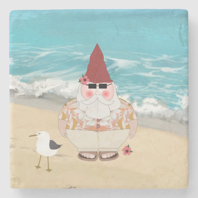 Beach Gnome Stone Untersetzer (Vorderseite)