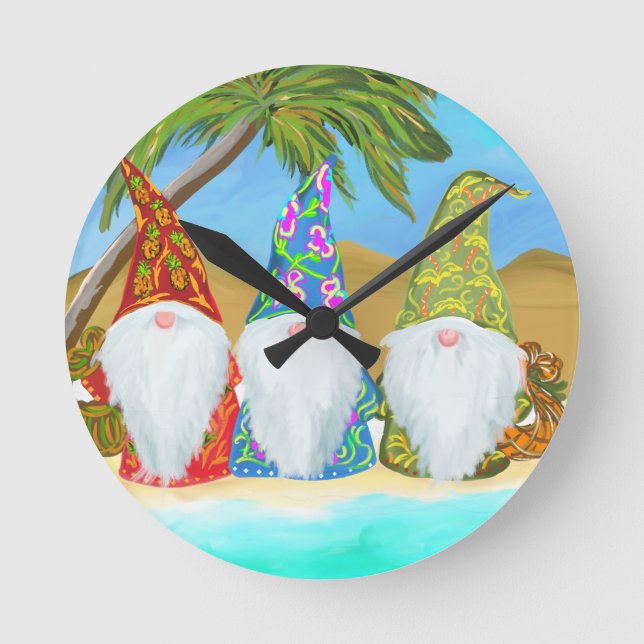 BEACH GNOMES  RUNDE WANDUHR (Vorderseite)