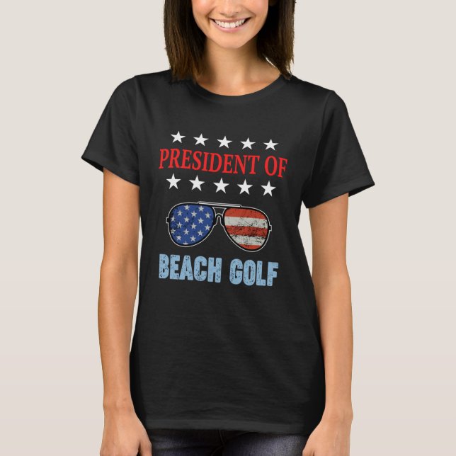Beach Golf Accessories  USA Flag Beach Saying T-Shirt (Vorderseite)