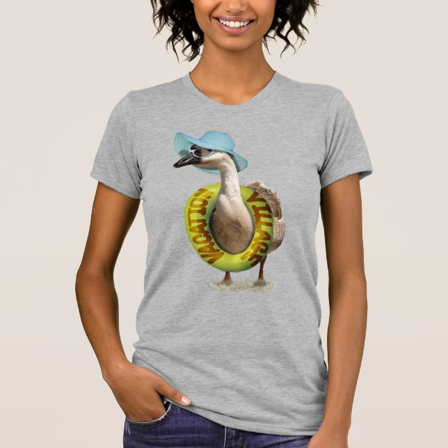 Beach Goose mit Summer Hat T-Shirt (Vorderseite)