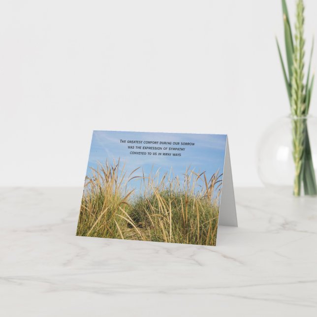 Beach Grass Beileid Vielen Dank Dankeskarte (Vorderseite)