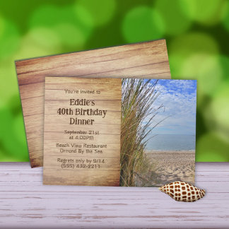 Beach Grass Sand Dunes Seine Geburtstagsparty Einladung