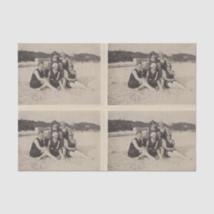 Beach Group 1920 Vintages Foto Seidenpapier