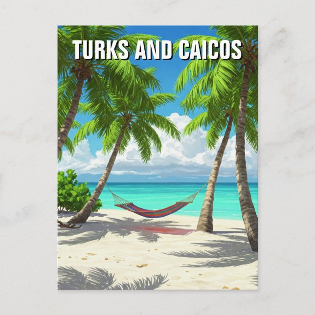 Beach Hammock Turks und Caicos Reisen Postkarte (Vorderseite)