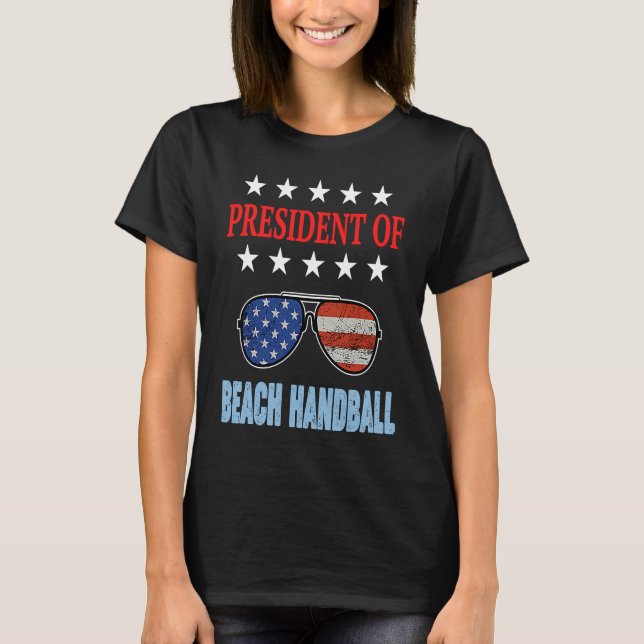 Beach Handball Accessories  USA Flag Beach Saying T-Shirt (Vorderseite)