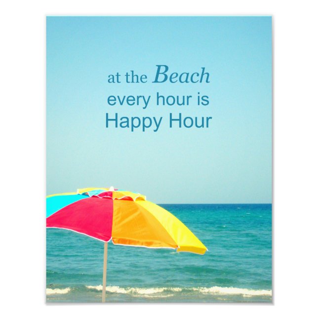 Beach Happy Hour Sprichwort Foto (Vorne)