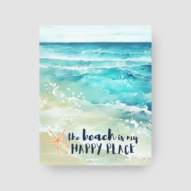 Beach Happy Place Starfish Ocean Waves Küste Leinwanddruck (Von Creator hochgeladen)