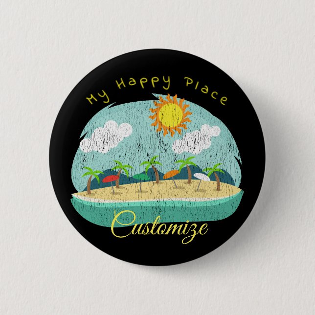 Beach Happy Place Thunder_Cove Button (Vorderseite)