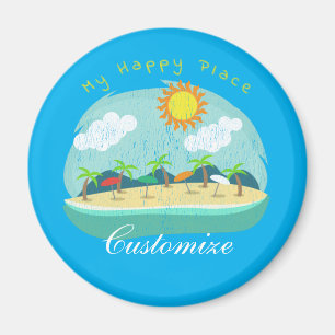 Beach Happy Place Thunder_Cove Magnet