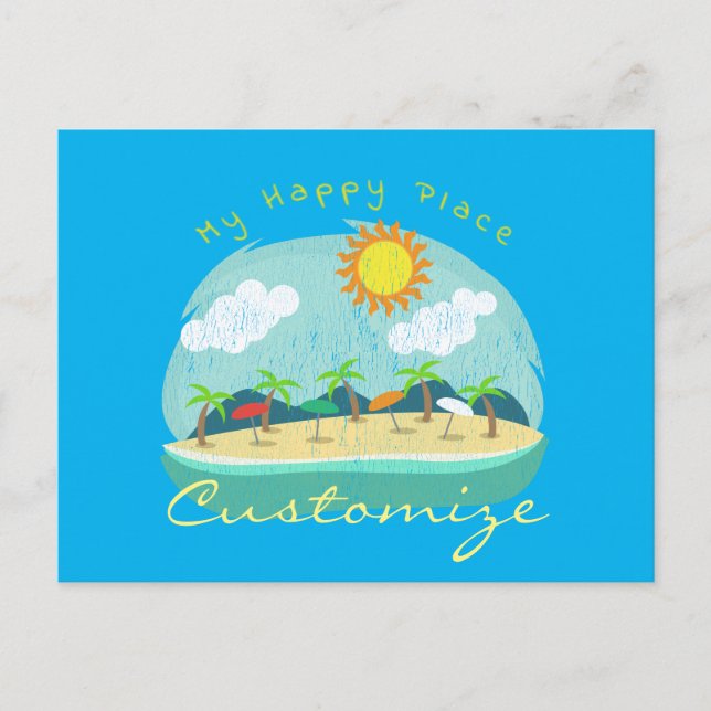 Beach Happy Place Thunder_Cove Postkarte (Vorderseite)