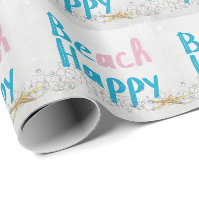 Beach Happy Seestern und Netz Geschenkpapier (Rolleneckpunkt)