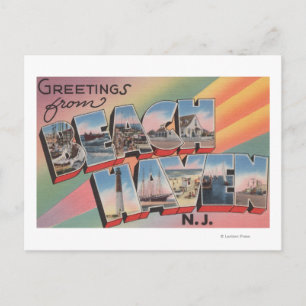 Beach Haven, New Jersey - Große Buchstabenszenen Postkarte