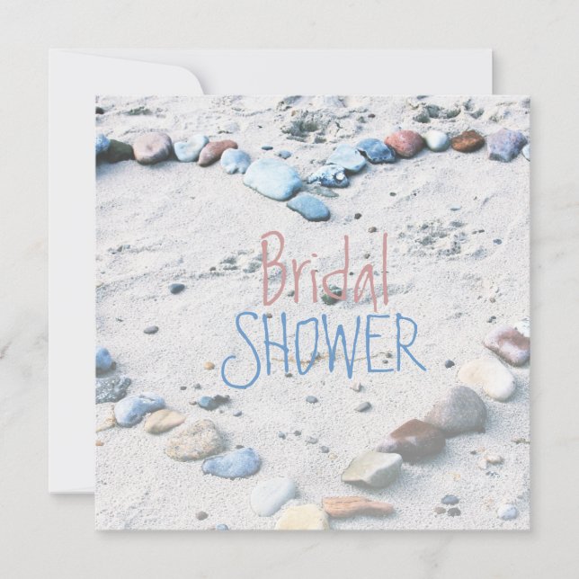 Beach Heart Wedding Brautparty Einladung (Vorderseite)