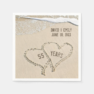 Beach Hearts Napkins, 55 Jahre alt Serviette
