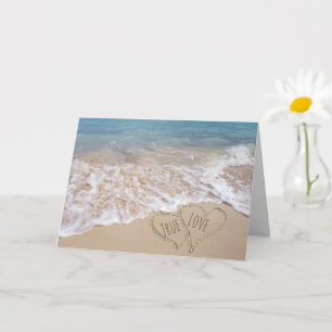Beach Hearts Wedding Karte