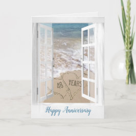 Beach Hearts zum 48. Jubiläum Karte