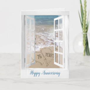 Beach Hearts zum 76. Jubiläum Karte