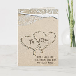 Beach Hearts zum 78. Jubiläum Karte