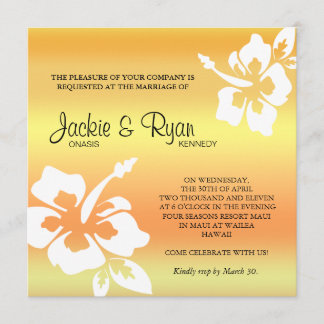 Beach Hochzeit Einladung Hibiskus Gelb Orange