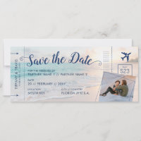 Beach Hochzeit in Urlaubsort Boarding Pass Foto