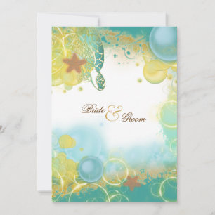 Beach Hochzeit Thema ~ Schildkröten und Seesterne Einladung