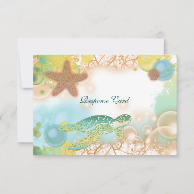 Beach Hochzeitthema ~ Antwort rsvp Karte (Vorderseite)