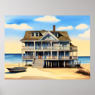 Beach House auf dem Sand Poster