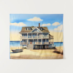Beach House auf dem Sand Wandteppich