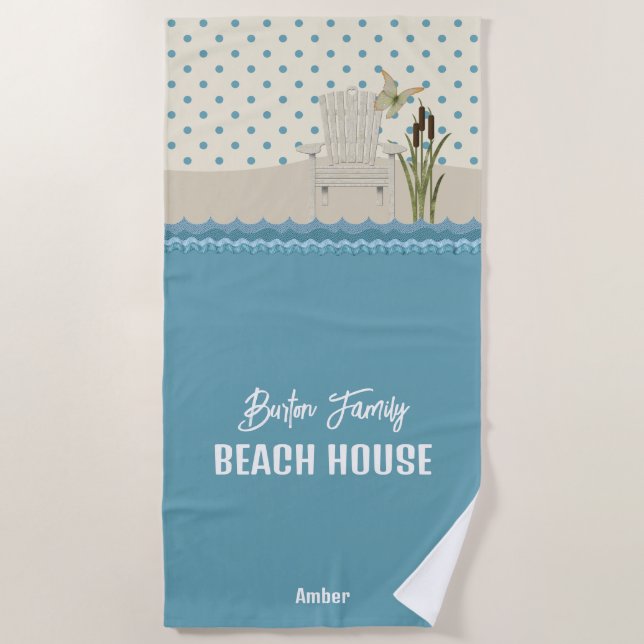 Beach House Beach Scene Lake House Beach Handtuch (Vorderseite)