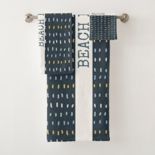 Beach House Bio schlichte Farblinien Badhandtuch Set