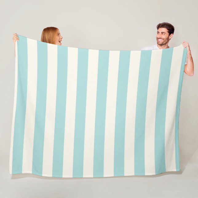 Beach House Blanket Aqua und Elfenbeinstreifen Fleecedecke (Beispiel)