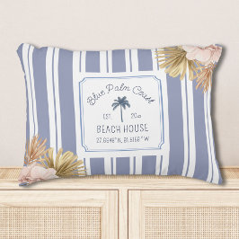Beach House Blue Stripes Coastal Boho Bauernhof Dekokissen