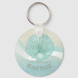 Beach House Clam Muschel Aqua Blue ID623 Schlüsselanhänger