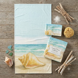 Beach House Conch Muschel Badhandtuch Set