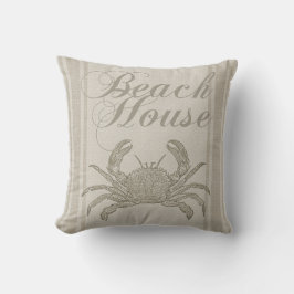 Beach House Crab Küste Vintag Kissen