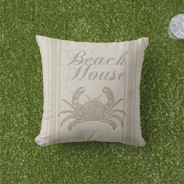 Beach House Crab Küste Vintag Kissen (Golfball-Marker)